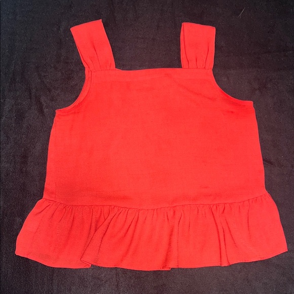 LOFT Medium MP Square Neck Ruffle Tank Top Peplum Camisole - Picture 2 of 5